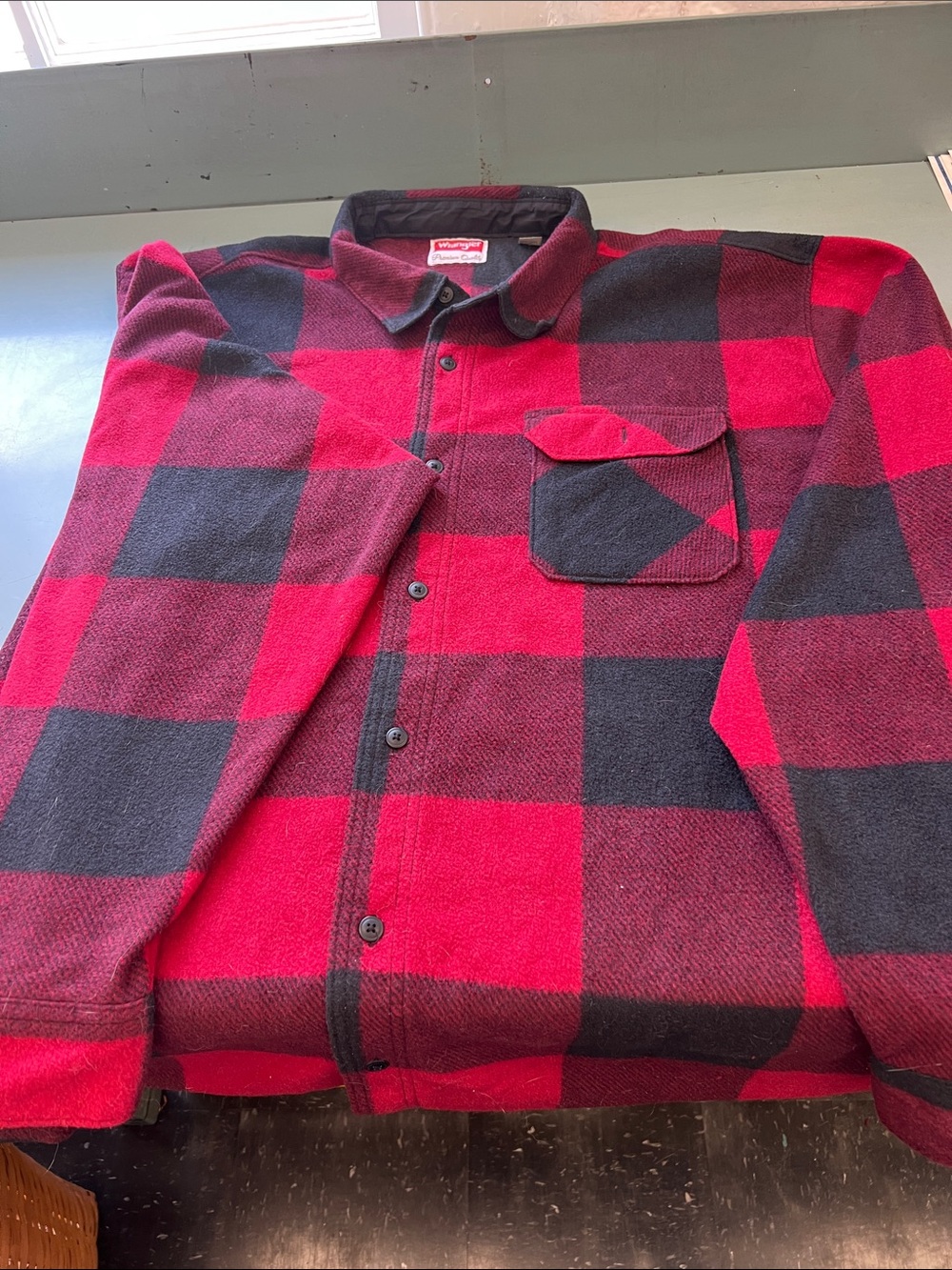 Wrangler Red and Black Buffalo Plaid Shirt Jacket